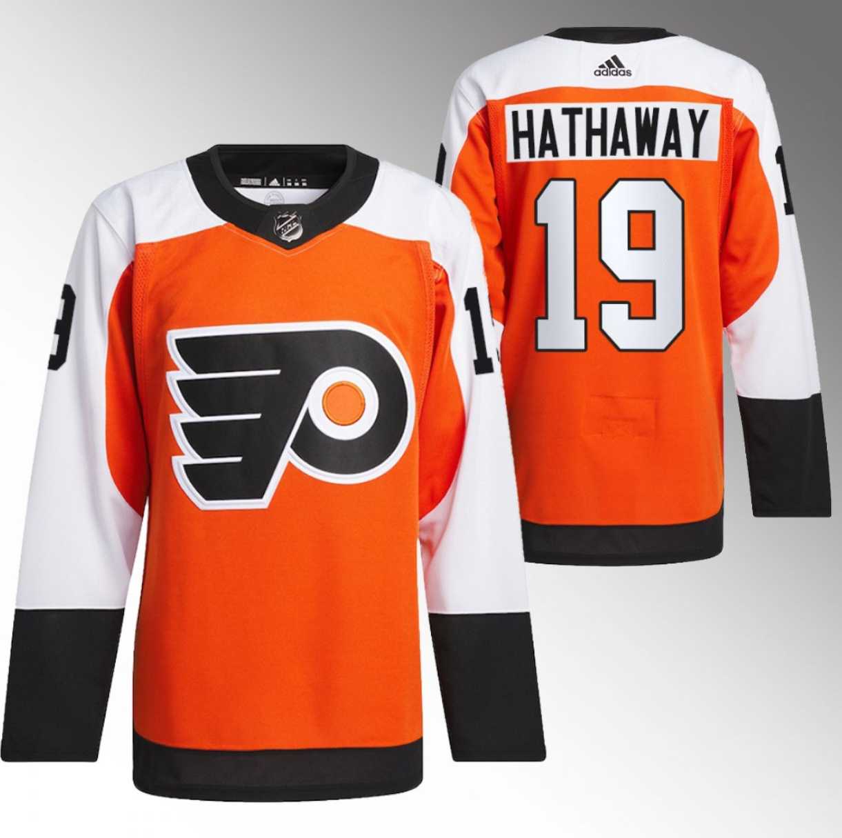 Mens Philadelphia Flyers #19 Garnet Hathaway 2023-24 Orange Stitched Jersey Dzhi